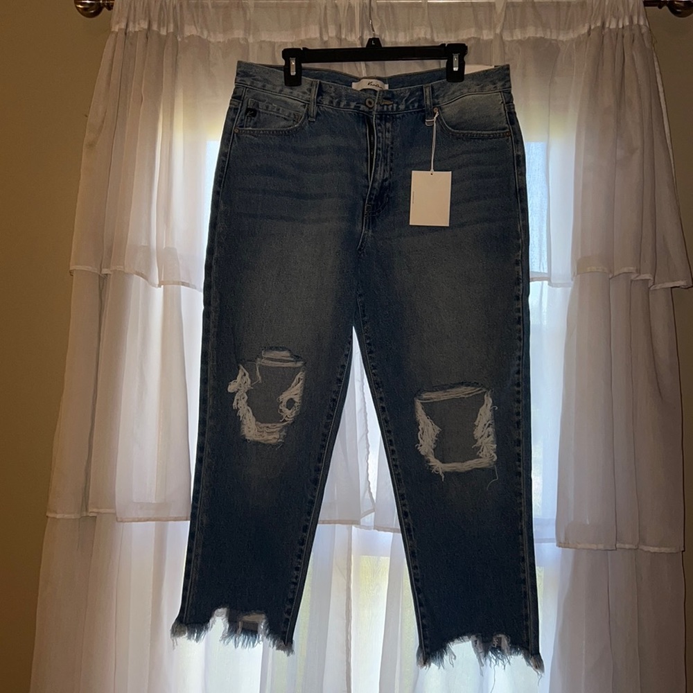 KanCan Distressed Mom Jeans
